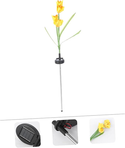 Totority Solar Narcissus Flower Led Lights Outdoor Solar Garden Path Lights Energy-Saving for Landscape