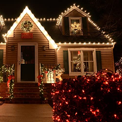 TW SHINE Red Christmas Lights, 2 Pack Total 40 FT 200 Count Incandescent Christmas Mini Tree String Lights, Waterproof Christmas Decorations for Outdoor Indoor Xmas Patio Home Party Garden Yard Decor