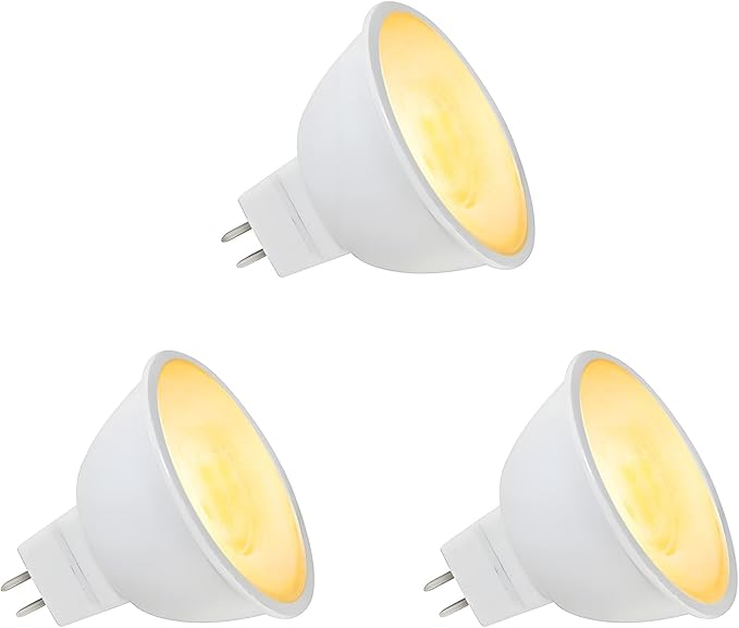 MR16 LED Bulb, Outdoor Landscape MR16 Light Bulbs, 3W Gu5.3 Bi-pin Base 12V Low Voltage LED Spotlights Warm White 2700K-3000K for Landscape Lighting Garden Yard Lights 3-Pack