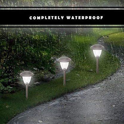Morvat Solar Lights Outdoor Decorative Outdoor Lighting, Super Bright, Solar Landscape Lights for Pathway, Driveway, Yard- Weather/Water Resistant, Easy to Install, White Light, 8 Pack