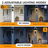 18.5"Large Outdoor Motion Sensor Porch Light Dusk to Dawn Wall Sconce Light