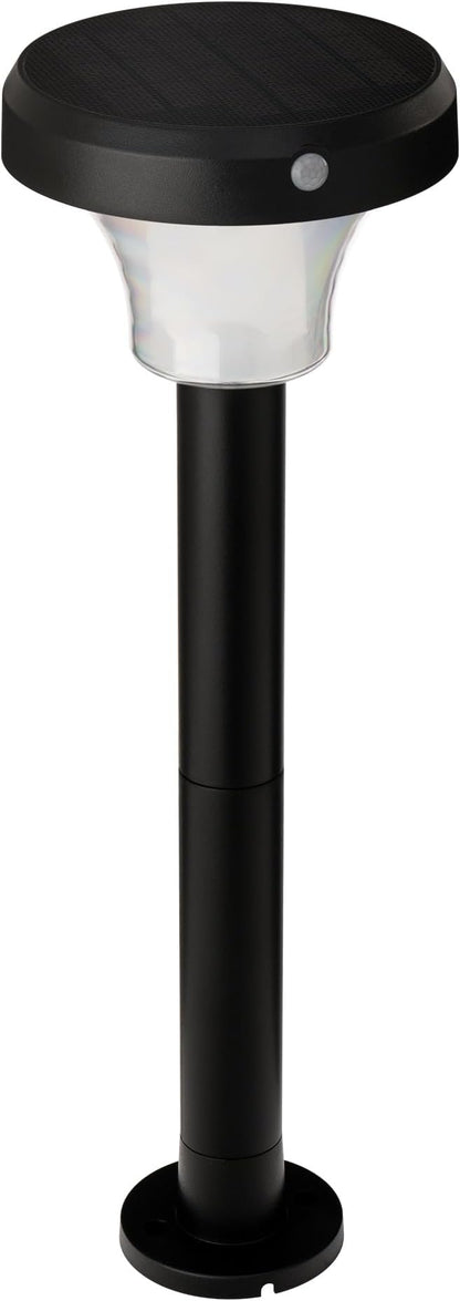 IntelliPath Solar Smart LED Landscape Path or Fence Post with Linkable IR Motion Sensor and Daylight Sensor 160 Lumens 8 Hours on Full Charge RGB Color Changing and Tunable White in Black
