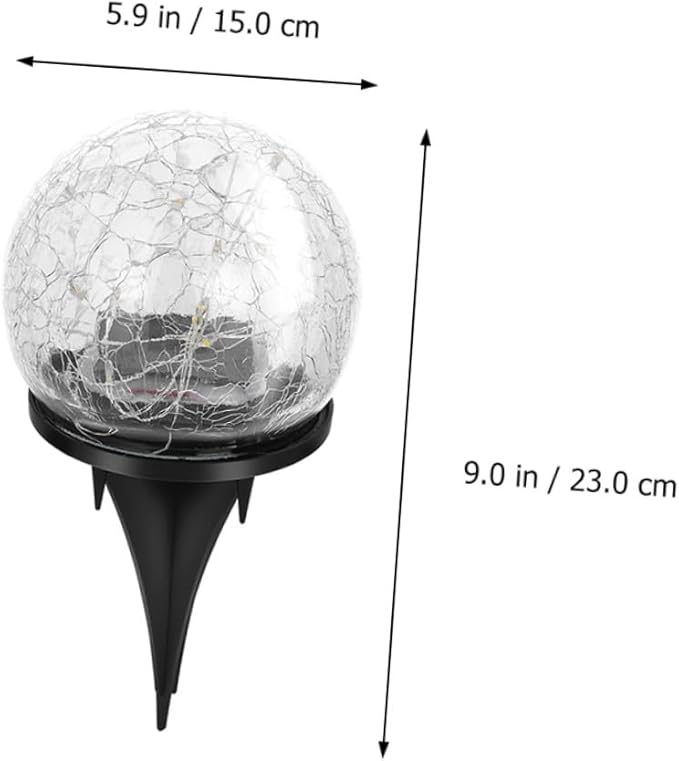 Kisangel Solar Cracked Globe Ground Light Warm Yellow Outdoor Garden Buried Lamp for Pathway Patio Lawn Decor Solar | Lumora