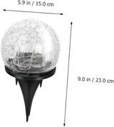 Kisangel Solar Cracked Globe Ground Light Warm Yellow Outdoor Garden Buried Lamp for Pathway Patio Lawn Decor Solar | Lumora