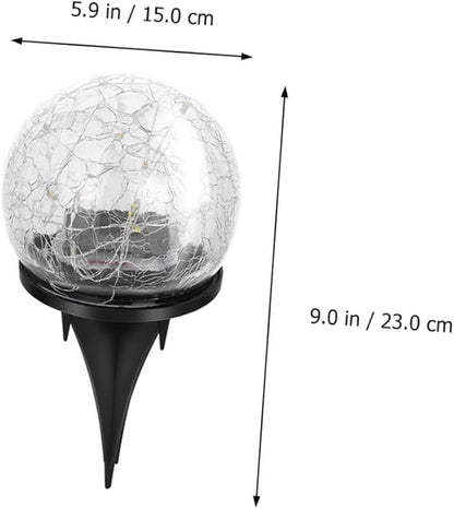 Kisangel Solar Cracked Globe Ground Light Warm Yellow Outdoor Garden Buried Lamp for Pathway Patio Lawn Decor Solar Underground Inserted Light for Home Street Guidance