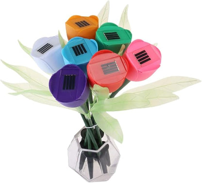 BESPORTBLE 7pcs Tulips Shape Garden Solar Lanterns for Pathway Yard Driveway Outdoor Lighting Weatherproof Solar Ground Lights Random Color