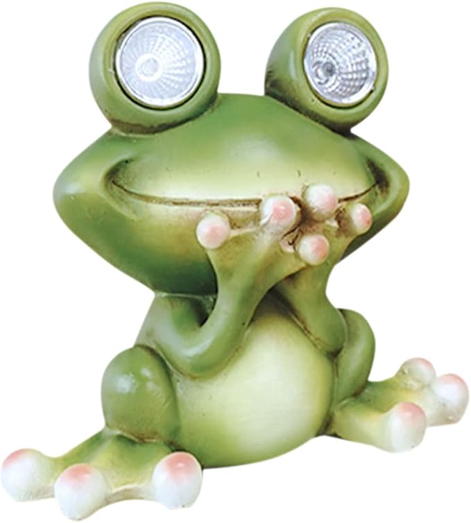 BESPORTBLE Frog Decorative Outdoor Solar Light Resin Craft Ornament Garden Landscape Lamp Easy Install Solar Pathway Lights