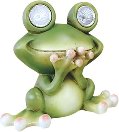 BESPORTBLE Frog Decorative Outdoor Solar Light Resin Craft Ornament Garden Landscape Lamp Easy Install Solar Pathway Lights