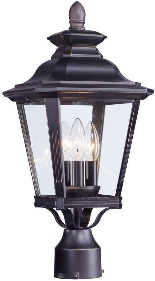 Maxim Knoxville-Three Light Outdoor Post Lantern in Early American Style-9 Inches Wide by 19.5 inches high | Lumora