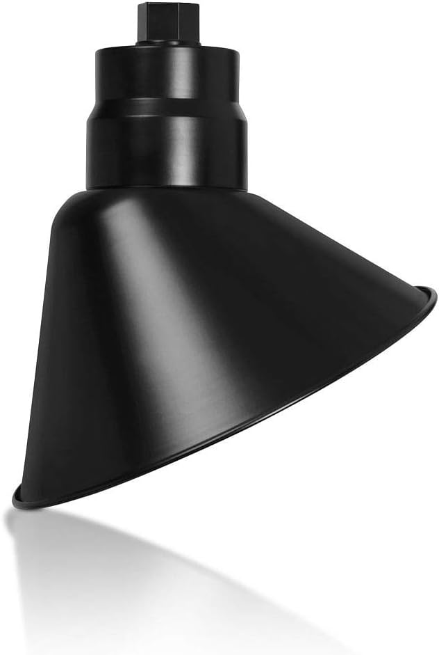 10in. Satin Black Angle Shade Gooseneck Sign Light Fixture with 13in. Long Extension Arm - Wall Sconce Farmhouse | Lumora