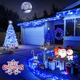 JMEXSUSS 66ft 200 LED Blue Christmas Lights Outdoor Plug in
