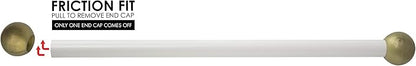 Solus SCA-335WH-2PK 15" Aluminum Cross Arm Ladder Rest for Outdoor Lamp Posts and Poles, Easy to Mount, Maintenance Free and Weather Resistant, White Bar with Gold Caps, Pack of 2