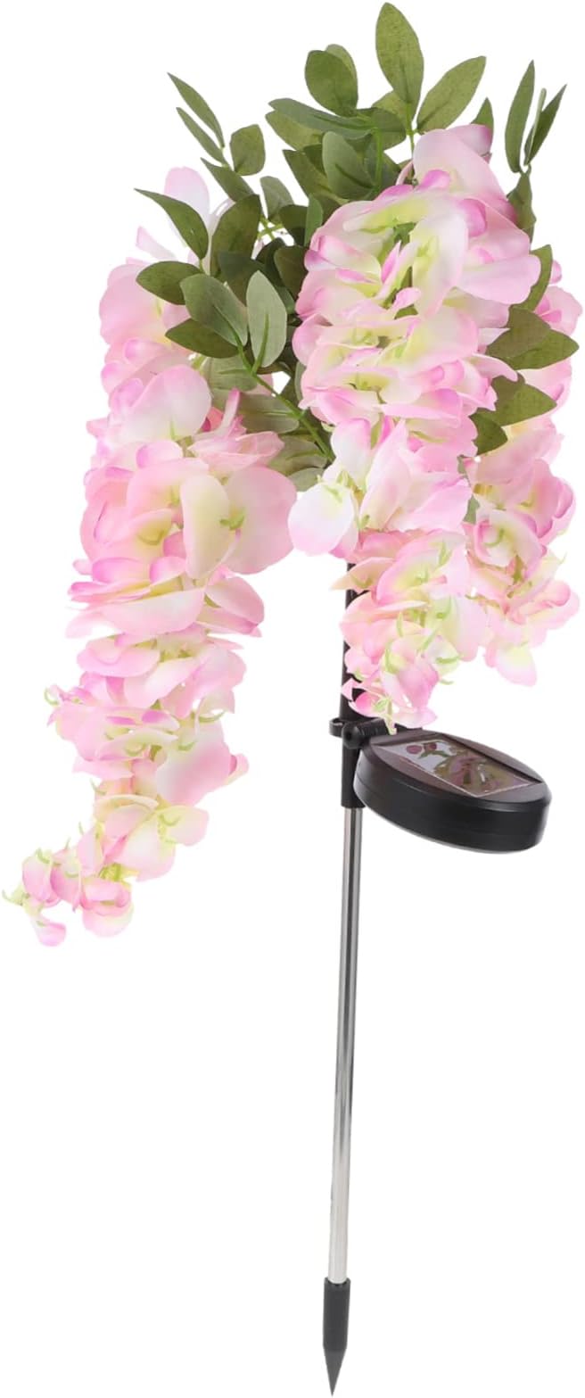 Milisten Solar Light Flower Shape Led Garden Pathway Lamp Solar-Powered Wisteria Design for Outdoor Decor Easy Installation for Landscape Lighting