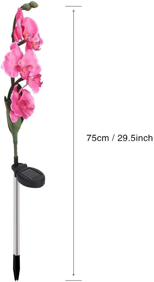 Yosoo Garden Solar Lights Moth Orchid Shape Solar Light-Activated LED Pathway Light for Lawn Garden Courtyard