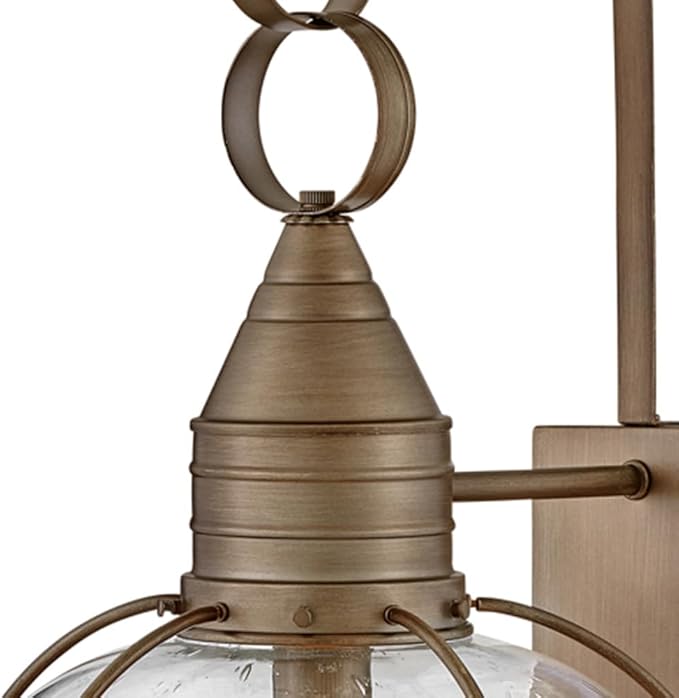 Hinkley Cape Cod 2205BU Large Outdoor Wall Mount Onion Lantern - Clear Seedy Glass, Wet Rated - Burnished Bronze