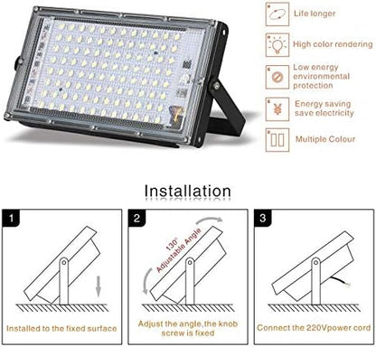 HOOK 100W Led Flood Light AC 220V 230V 240V Outdoor Floodlight Spotlight IP65 Waterproof LED Street Lamp Landscape Lighting (Warm White)