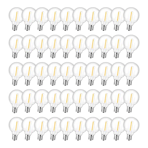 GvvooHome 36 Pack LED G40 Replacement Bulbs for String Lights, Warm White