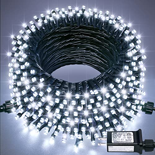 JMEXSUSS 200 LED White Christmas Lights Outdoor, 66ft String Lights Plug in