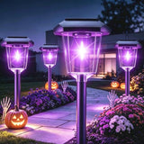 16Pack Purple Solar Halloween Lights outdoor, Pathway Halloween Decorations