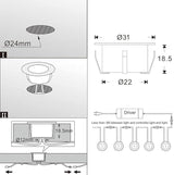 FVTLED LED Deck Lights Set, 30pcs Φ1.22 Low Voltage Waterproof Recessed Deck Lamp Warm White LED In-ground Lighting | Lumora