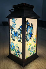 Birthday Gifts for Women Mom Grandma Men, Solar Lanterns Outdoor Waterproof Hanging Garden Decor with Butterfly Pattern Outdoor Solar Lights for Garden Lawn Yard Patio Porch