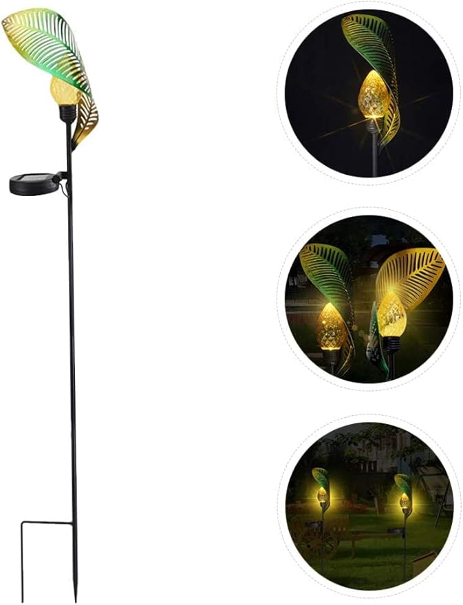 Solar Garden Lights Solar Pathway Lights Solar Garden Leaf Stake Lights Pathway Markers Landscape Lights Solar Garden Lawn Lights for Lawn Patio Yard Walkway
