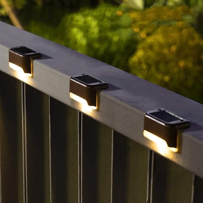 Ulalaza 4Pcs Solar Decking Lights RGB+ Changing Solar Step Lights Outdoor Waterproof Stair Lights for Fence, Deck | Lumora