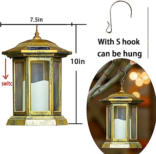 Solar Lantern Outdoor, Outdoor Hanging Candle Lanterns LED Lights - PVC Waterproof Solar Lights Decorative Lantern Lights for Table,Outdoor,Party…