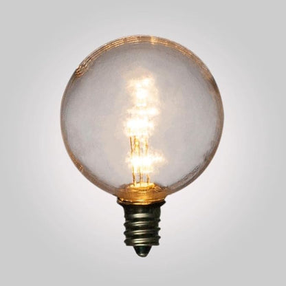 fantado 21 FT Shatterproof Light Bulb LED Outdoor Patio String Light Set, 10 Socket E12 C7 Base, Black Cord - G50-2 Inch (0.5 Watt) by PaperLanternStore.com