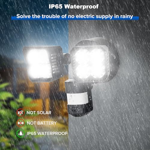 SANSI 36W 3600LM LED Motion Sensor Outdoor Light, IP65 5000K (Black)