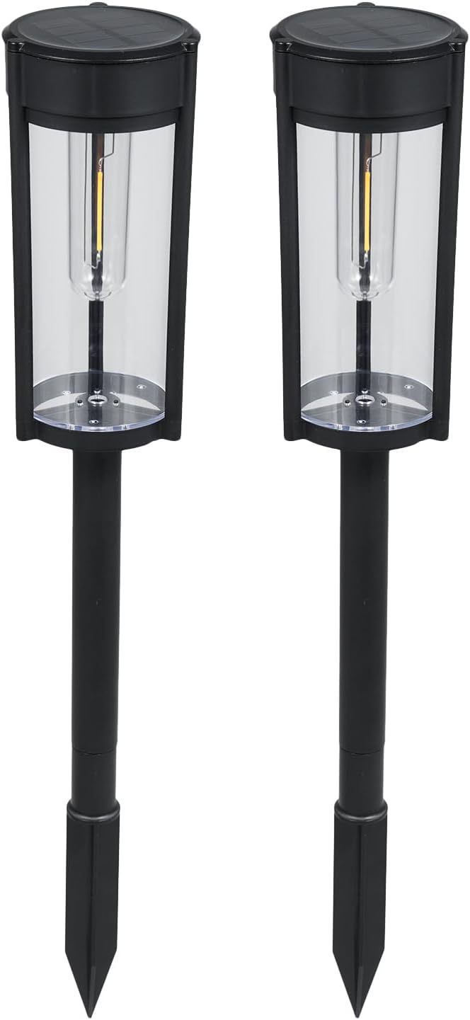 Landscape Path Lights Solar Pathway Lights Waterproof Outdoor Lights with LED Tungsten Filament Bulb for Outside Auto ON/Off Solar Powered Garden Lights for Yard Landscape Driveway Lawn
