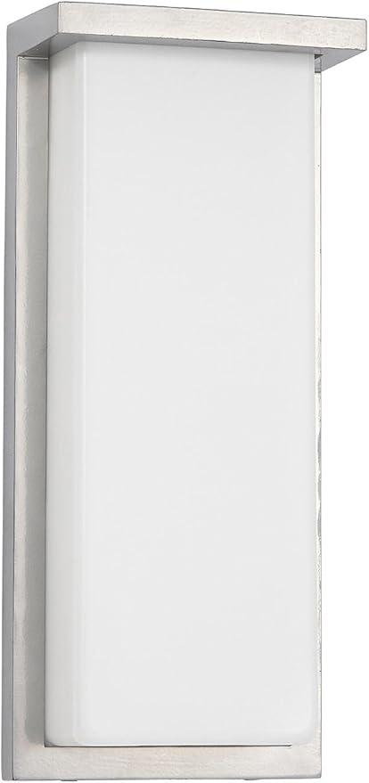 Hamilton Hills 14 Inch Silver Squared Flush Mount Outdoor Light Fixture | Modern Front Door Exterior Light 3000K | Lumora