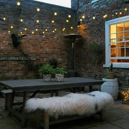 Solar String Lights, Waterproof and Shatterproof LED Outdoor Solar Light with 25 G40 Bulbs, 27 Ft Long Umbrella Sting Lights Patio Lights