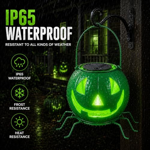 Halloween Pumpkin Decor, Solar Pumpkin Lights Outdoor Halloween Decorations