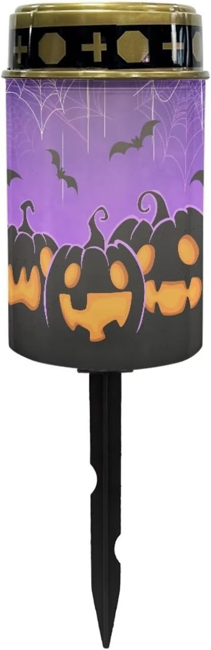 Garden Solar Light, Halloween Pumpkin Grave Solar Lights for Cemetery, Waterproof, Solar Powered, Easy to Install, Decorate Lawn, Patio, Fence, Backyard