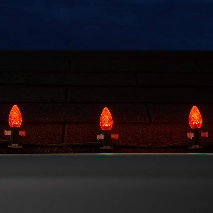 Wintergreen Lighting C7 OptiCore Commercial Orange Christmas Lights – LED Bulbs for - Outdoor Security Flood Light | Lumora