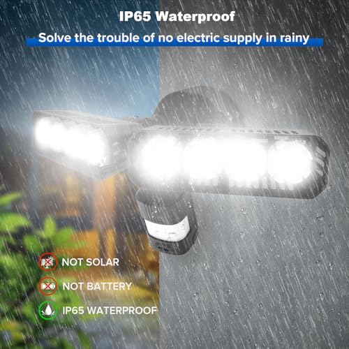 SANSI 36W 3600LM LED Motion Sensor Outdoor Light, IP65 5000K (Black)