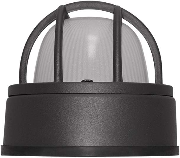Euri Lighting EOL-WL13BK-2050e Aluminum Housing, Bulkhead Outdoor Integrated LED Wall Light, Wet Rated, 6.2 Watts, 434 Lumens, 5000K Cool White, Energy Star, 2 Year, 50K Hour Warranty