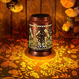 Solar Lantern Outdoor Hanging — Metal Dragonfly Solar Lights with Floral Projection, IP65 Waterproof, Auto On/Off, 8–12H Illumination, Garden Décor Gift for Mom Grandma Women
