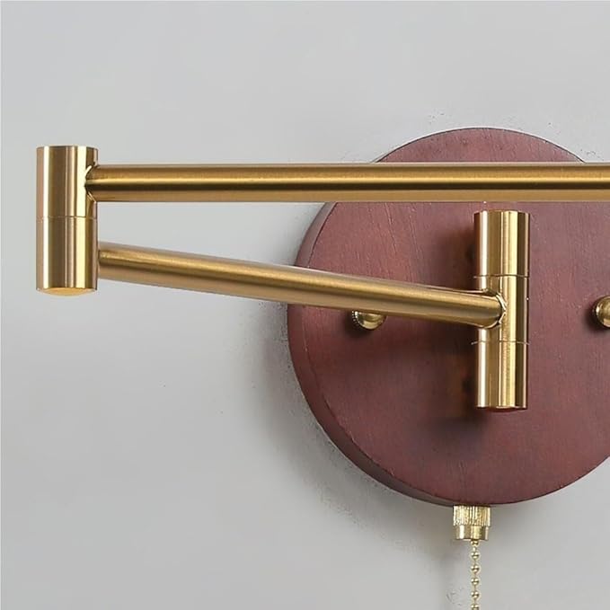 Plug-in Wall Sconce, Mid Century Swing Arm Lamp, Vintage Light with Pull Chain, Farmhouse Mount Light(Hardwired)