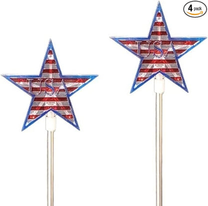 Starry Illuminate 2 PCS Solar Color Changing Style Garden Stake Light Pathway Stake Light (Star Flag)