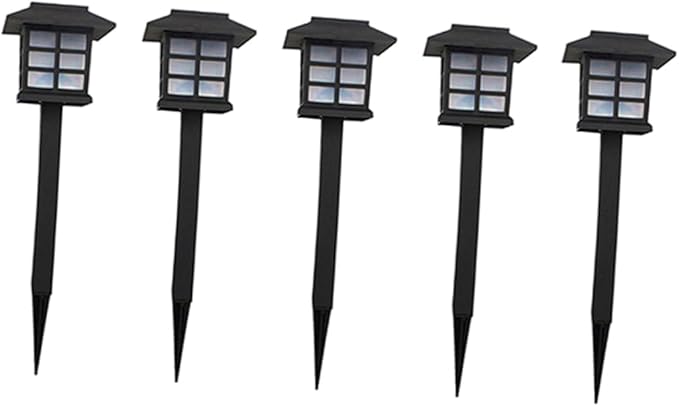 NUOBESTY 5pcs Solar Spike Lights Solar Pathway Lights Outdoor Easy Install Garden for Walkway Patio Driveway Warm