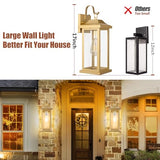 17 Inch Gold Outdoor Sconces Dusk to Dawn 2-Pack