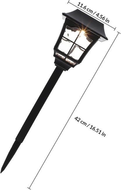 Toyvian 2pcs Solar Yard Lights Solar Wall Lamps Outdoor Waterproof Warm White LED Garden Path Landscape Lighting for Patio and Driveway