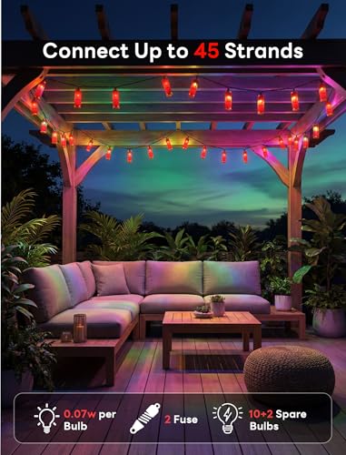 Oviejo 8.5Ft Shotgun Light String, Christmas LED Light String with 10 Red Bullet Lights for Outdoor Mexican Party Graduation Celebration Patio Bedroom Decor, Green Wire