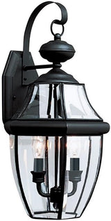 Sea Gull Lighting 8039-12 2-Light Lancaster Medium Outdoor Wall Lantern, Clear Beveled Glass and Black | Lumora