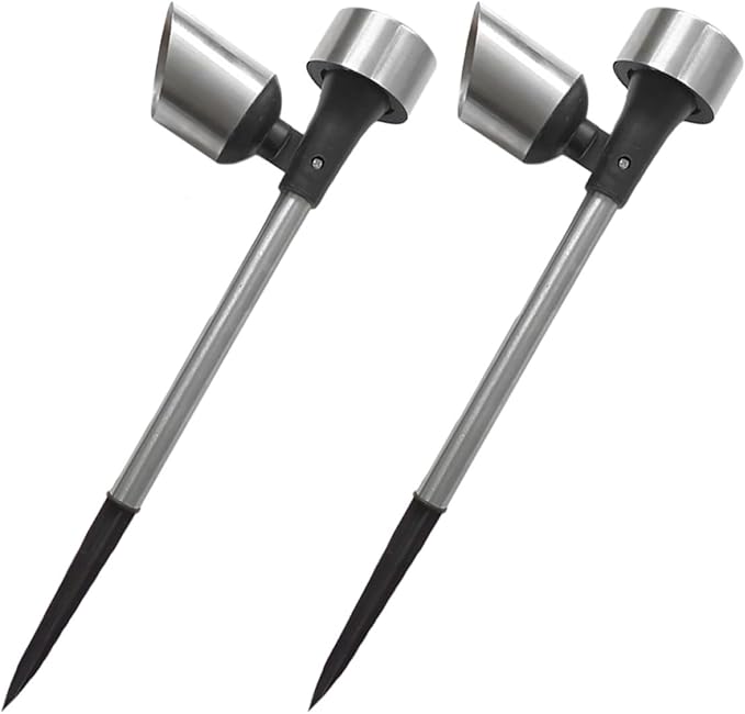 2 Pcs Warm Light Solar Lawn Pathway Lights Outdoor Waterproof Garden Solar Stake Lamps for Patio Landscape Lighting