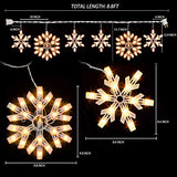 Dazzle Bright Christmas Snowflake Lights Outdoor,100 Count 8.5FT Connectable Waterproof Christmas Icicle Lights with 6 Drops Plug in for Indoor Xmas Yard Home Decorations (Warm White)