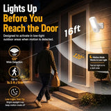 TANBABY Rechargeable Outdoor Wall Lights, Motion Sensor Porch Lights, White