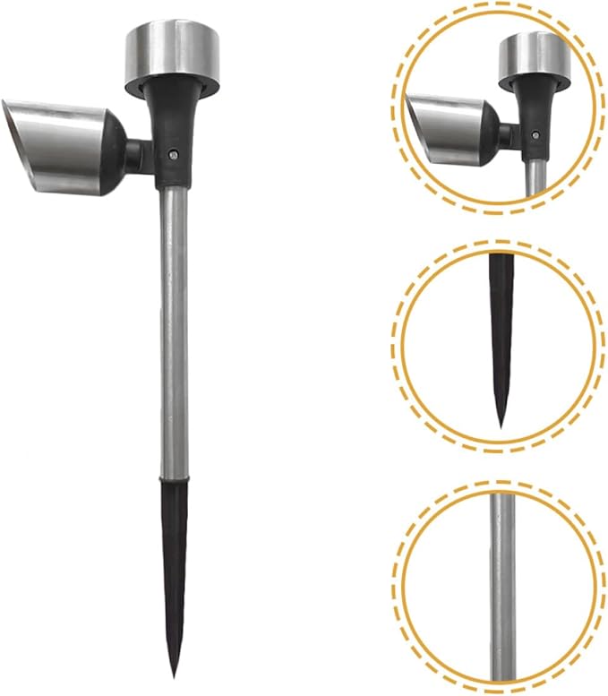 2pcs Warm White LED Solar Pathway Lights Outdoor Waterproof Lawn Garden Stake Lamps for Patio and Yard Lighting